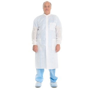 Halyard Basic Lab Coat, White, Small