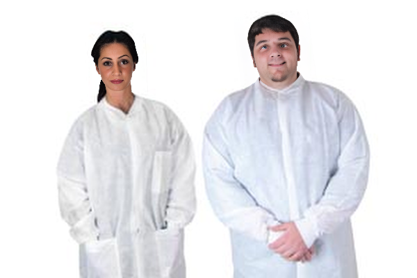 Dukal Antistatic Pocket Lab Coat, XXX-Large, White, Non-Sterile