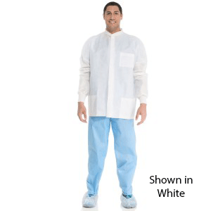 Halyard Universal Precautions Lab Jacket, White, Small
