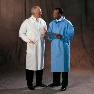 Halyard Universal Precautions Lab Coat, Blue, Large