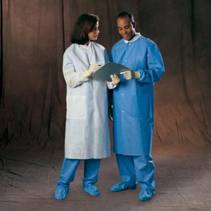 Halyard Basic Plus Lab Coat, Blue, Large