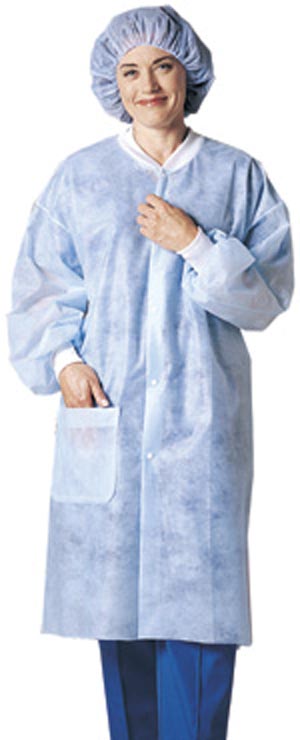 Busse Lab Coat, Large/ X-Large, Blue