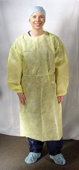 Dukal Isolation Gown, Impervious, Yellow