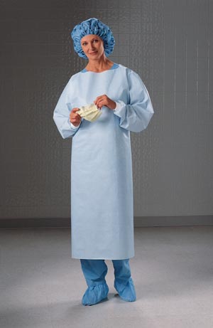 Halyard Impervious Comfort Gown, Thumbhooks, Blue, Open Back, XX-Large