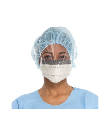 Halyard Protector™ Surgical Mask, Pleat with Tie, Fog-Free, Orange with Diamond Print