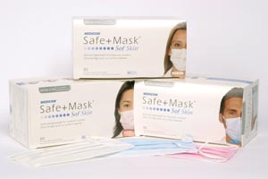 Medicom Safe+Mask® Sof Skin® Earloop Mask, Pink