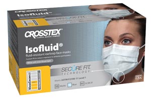 Crosstex Securefit Isofluid Face Earloop Mask, Blue