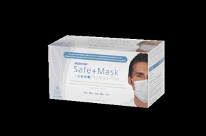 Medicom Safe+Mask® Premier Plus Earloop Mask, Blue