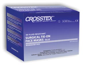 Crosstex Advantage Surgical Mask With Tie-On Laces, Latex Free (LF), Blue