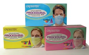 Crosstex Procedural Earloop Mask, Yellow, Latex Free (LF)