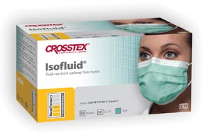 Crosstex Isofluid® Earloop Mask, Latex Free (LF), Teal