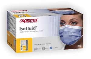 Crosstex Isofluid® Earloop Mask, Latex Free (LF), Sapphire