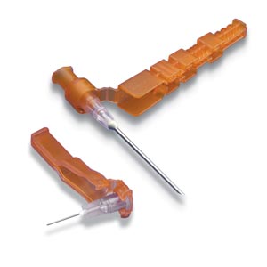 Smiths Medical Hypodermic Needle-Pro® Safety Needles - 25G x 1½", Hub Color Orange