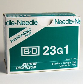 BD Precisionglide™ Needles/23G x 1", Regular Bevel, Sterile