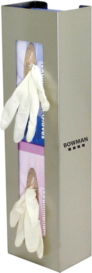 Bowman Vertical Double, Space Saver Glove Dispenser, Stainless Steel