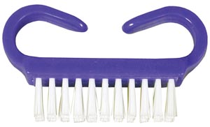 Dukal Dawnmist Nail Brush, Purple Handle, White Nylon Bristles