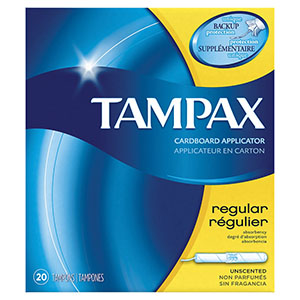 Tampax Tampons, Regular, 20/bx