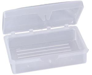 New World Imports Clear Soap Dish, Hinged Lid