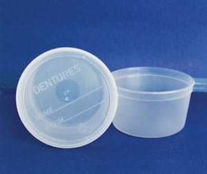 GMAX Denture Cup, with Lid, Translucent