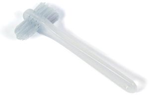 Dukal Dawnmist Denture Toothbrush, 2-Sided, Clear Handle
