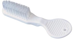 Dukal Dawnmist Security Toothbrush, 39 Tuft, White Thumbprint Handle, White Nylon Bristles