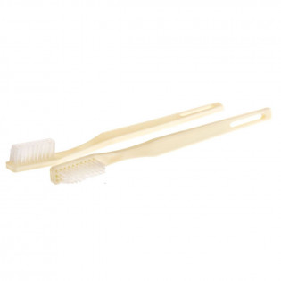 Dukal Dawnmist Toothbrush, 30 Tuft, Ivory Handle, White Nylon Bristles, 144/bx