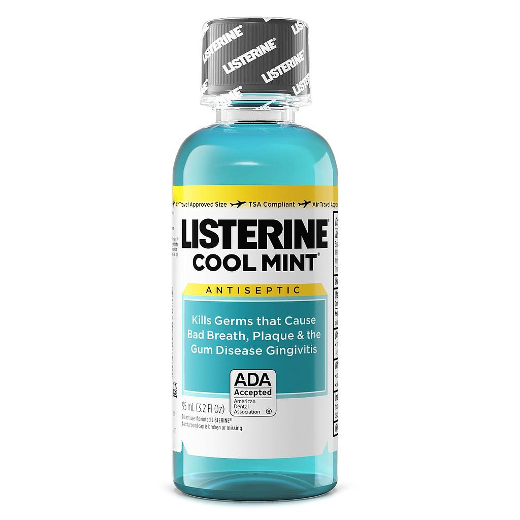 Listerine® Cool Mint Mouthwash, 95mL (3.2 oz)