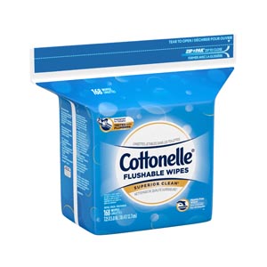 Kimberly-Clark Cottonelle® Moist Wipes Cleansing Cloths, Flushable, Refill, 168/pk