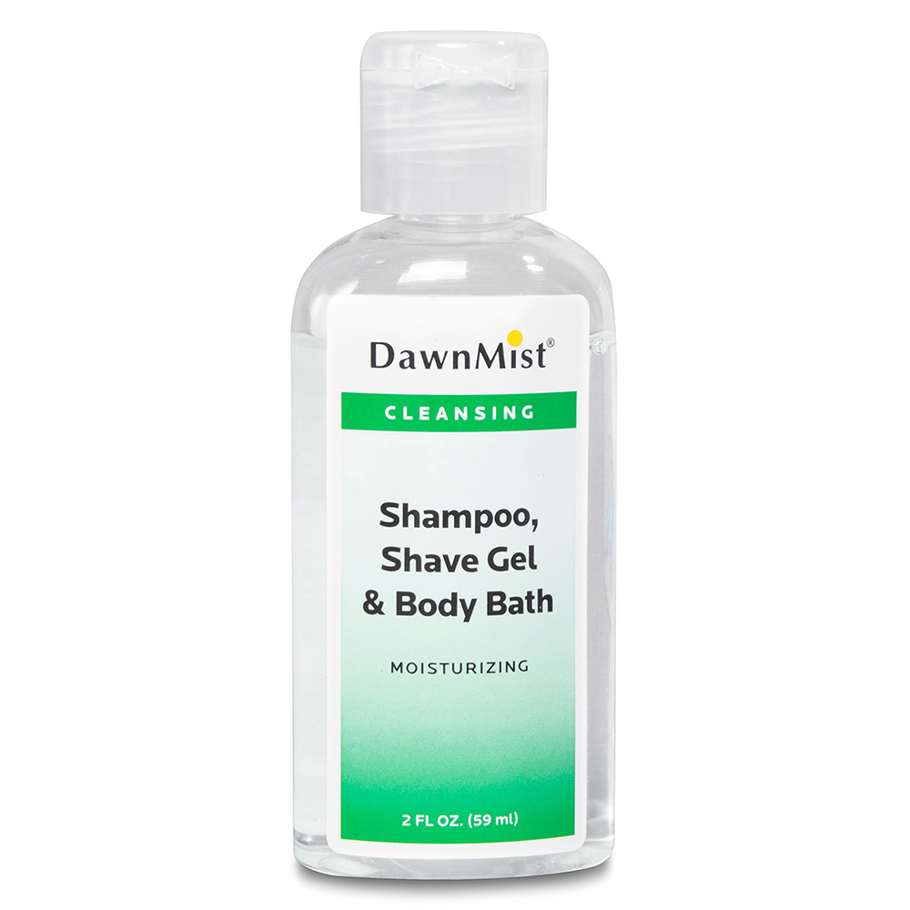Dukal Dawnmist 2 oz Shampoo Shave Gel and Body Wash, Clear Bottle, 96/Pack