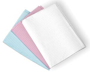 Crosstex Sani-Tab® Chain-Free® Towel, Econoback 2-Ply Paper, Poly, 19" x 13", Dusty Rose