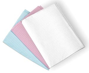 Crosstex Sani-Tab® Chain-Free® Towel, Econoback 2-Ply Paper, Poly, 19" x 13", Blue, 400/