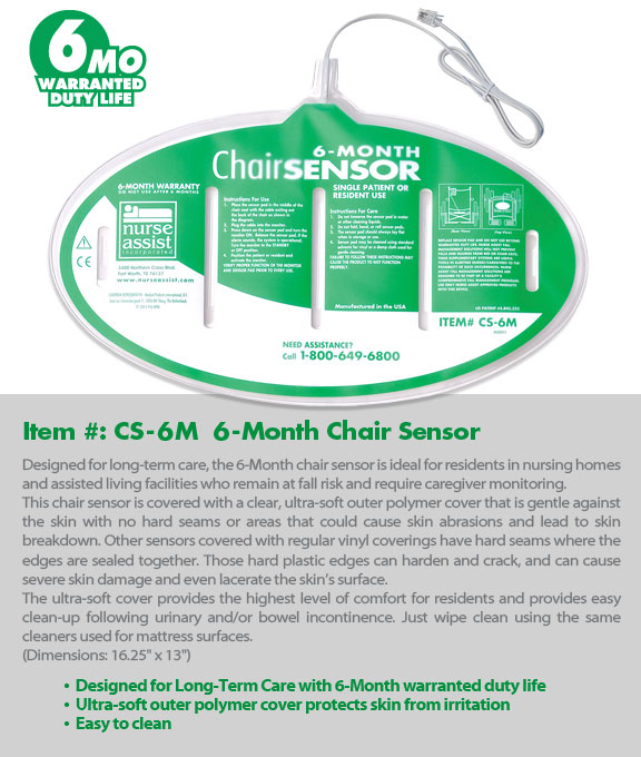Nurse Assist Fall Sensors - Sensor Pad, Chair, 6-Month
