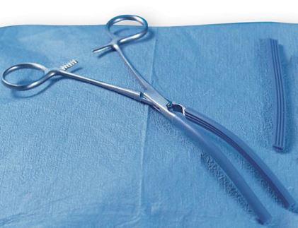 Aspen Surgicla Clamp Covers, Silicone, Blue, 7.6mm x 130mm, Sterile, 2/pk