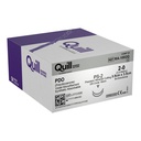 Surgical Specialties Quill 2-0 3.5 cm Polydioxanone Absorbable Suture with Needle and Violet, 12 per Box