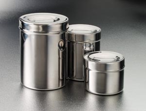 Tech-Med Dressing Jars - Dressing Jar, ½ Qt, Stainless Steel