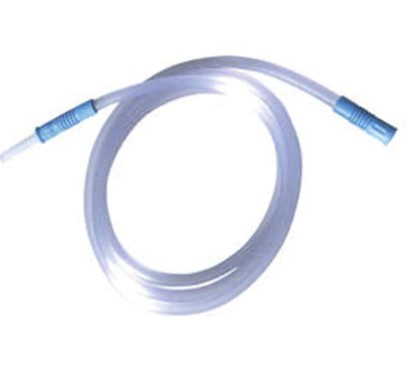 Amsino Amsure® Suction Connecting Tube, 1/4" x 100 ft, Lt Blue Connectors every 6 ft, Non-Steril