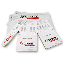 Iscreen Dip Card - Drug Test, 5 Test Dip Device, COC, THC, MOR, mAMP, BZO