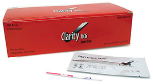 Clarity Diagnostics Pregnancy - Clarity HCG Test Strips, CLIA Waived, 100/bx
