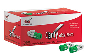 Clarity Safety Lancets, 23G, 200/bx