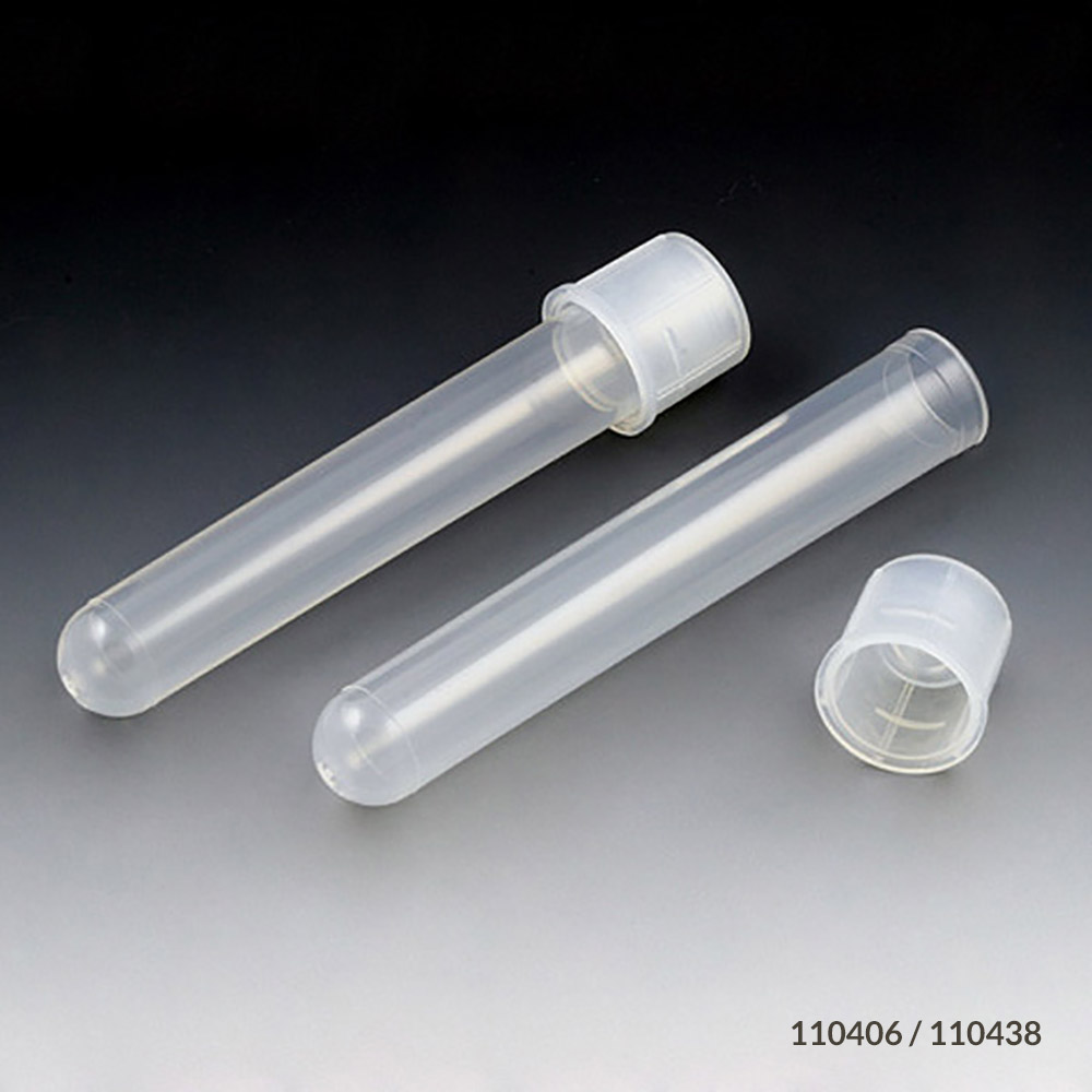 Globe Scientific 5 ml PP Sterile Plastic Culture Tubes w/ Attached Dual Position Snap Cap, 500/Case