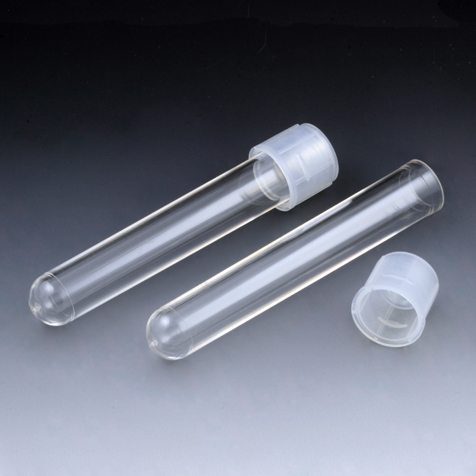 Globe Scientific 5 ml PS Sterile Plastic Culture Tubes w/ Attached Dual Position Snap Cap, 500/Case
