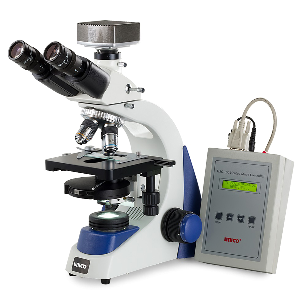 Unico Binocular 10X Widefield Eyepiece 4PL, 10PL-PH, 40PL-PH, 100PL-PH Din Plan Objectives LED Illuminated Microscope