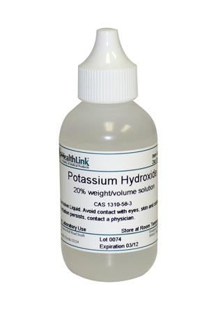 Healthlink Potassium Hydroxide, 20%, Dropper Bottle, 2 oz