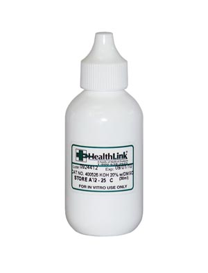Healthlink Potassium Hydroxide, 20% with DMSO, Dropper Bottle, 30mL