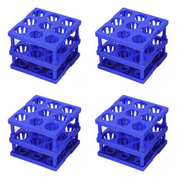 Unico Tube-Cube 9 Place Holds Up to 18 - 13mm Tube Rack, 4/Pack