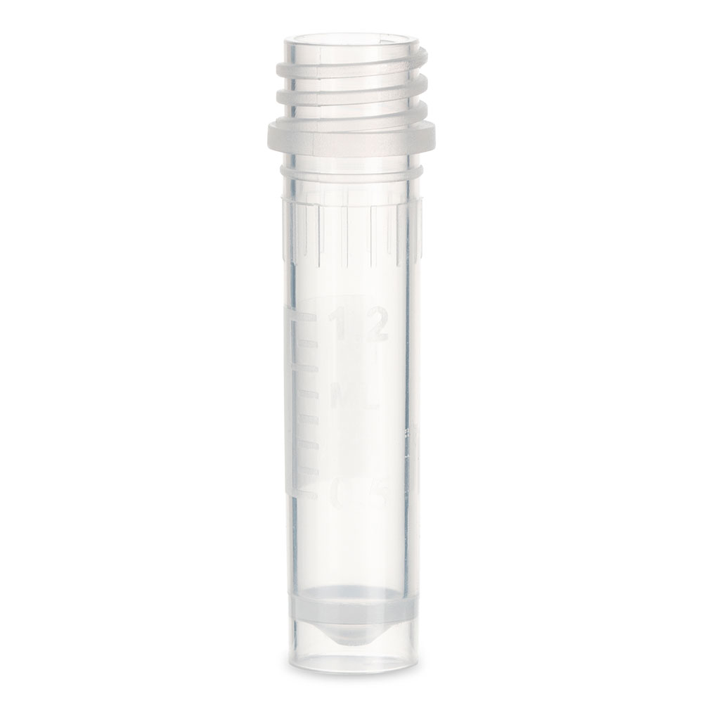 Globe Scientific 2 ml PP Non-Sterile Self-Standing Microcentrifuge Tubes, Clear, 1000/Bag