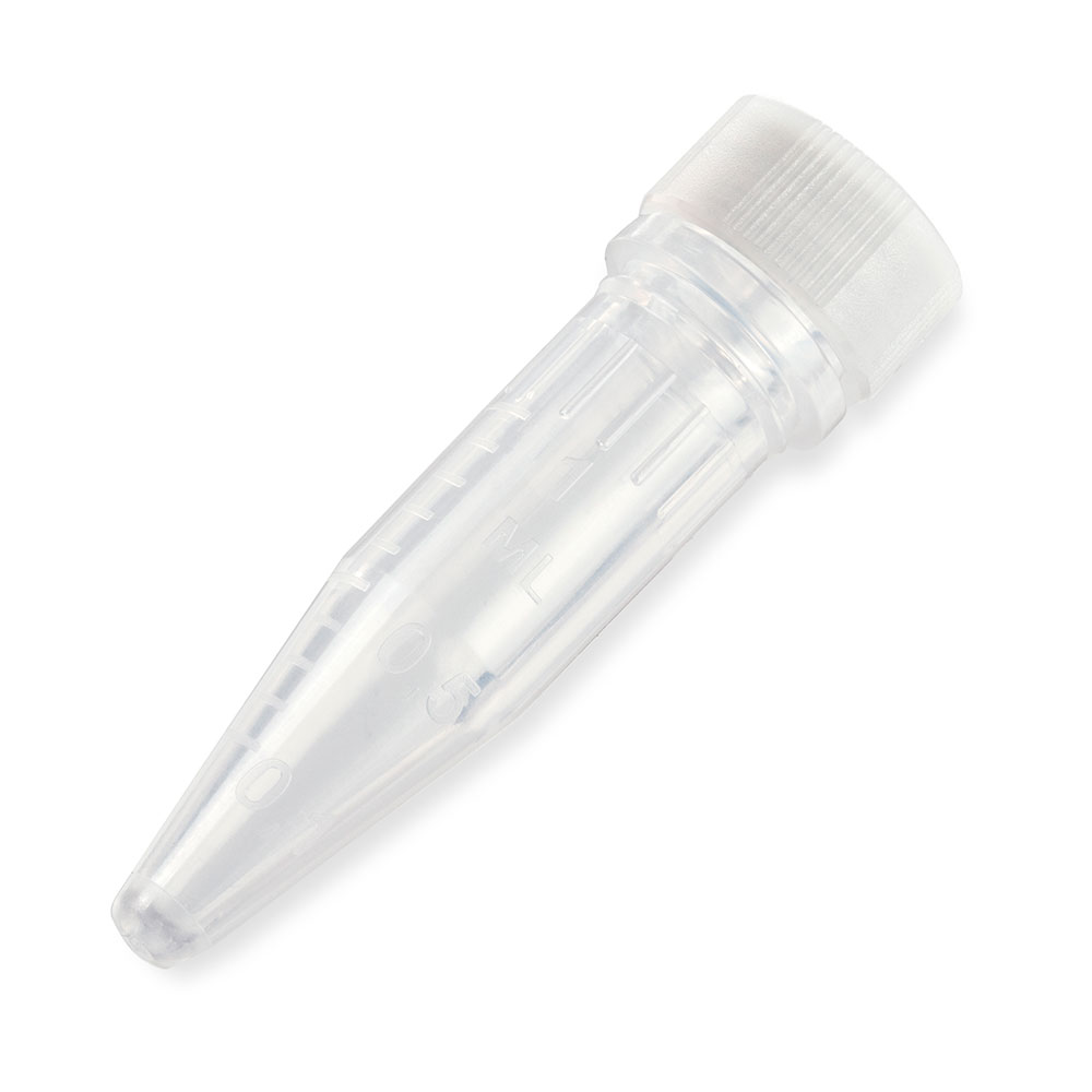 Globe Scientific 1.5 ml PP Sterile Conical Bottom Microcentrifuge Tubes w/ O-Ring Screw Cap, Clear, 1000/Case