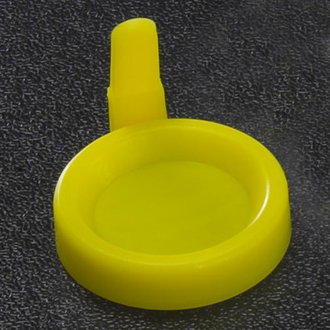 Globe Scientific PE Snap Cap w/ Sanitary Grip for Flared-Top Centrifuge Tubes, Yellow, 1500/Case