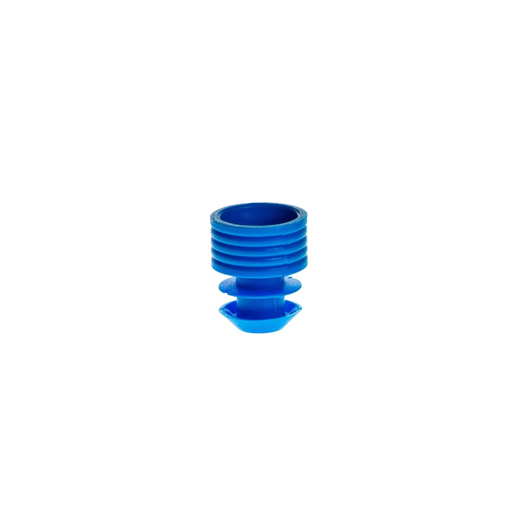 Simport Flange Plug Cap, 12mm, Polyethylene, Blue