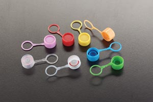 Simport Colored Closure Caps, Lip Seal & Loop, White
